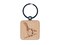 Blue Jay Bird on Branch Engraved Wood Square Keychain Tag Charm